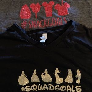 2 pack of glittery Disney shirts